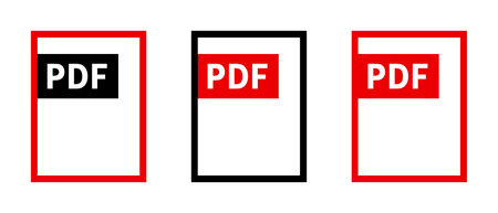 set of PDF file icons on white backgroundのイラスト素材