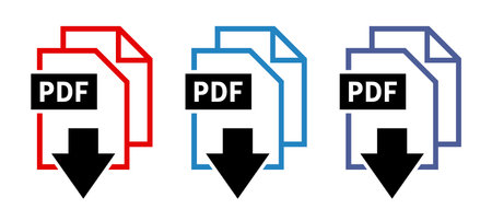 PDF file download icon. Download pdf button. PDF file symbol.のイラスト素材
