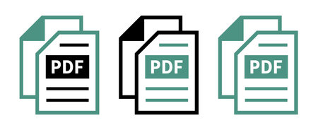 PDF file format icon set. Flat design style eps 10のイラスト素材