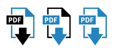 PDF file format icon. Download pdf file extension symbol. PDF file extension sign.のイラスト素材