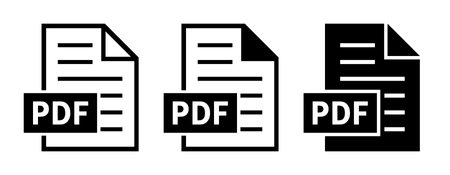 PDF file icons set. Simple illustration of pdf file vector icons for webのイラスト素材