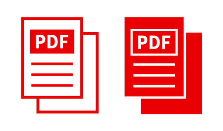 PDF document icon. PDF vector icon. PDF document iconのイラスト素材