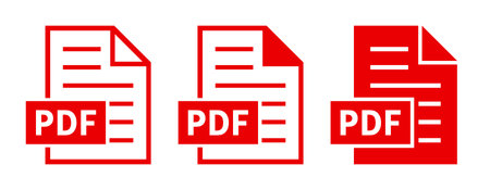 PDF file icon set. Download pdf button. PDF file symbol. PDF file iconのイラスト素材