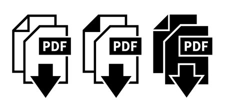 Set of PDF icons. PDF file format icons. Pdf file extension symbolsのイラスト素材