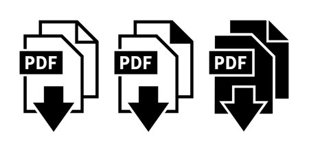 PDF file extension icons set. Download pdf file extension icon. PDF file extension symbolのイラスト素材