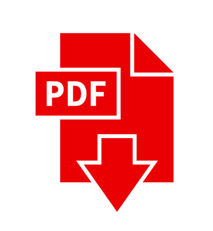 PDF file document icon. Download pdf button. Flat style red icon.のイラスト素材