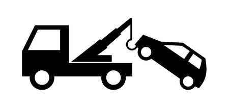 roadside assistance car - car towing iconのイラスト素材