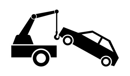 roadside assistance car - car towing iconのイラスト素材