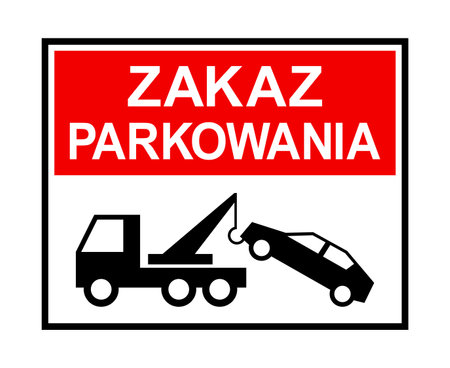 no parking sign, car towing, vector illustrationのイラスト素材