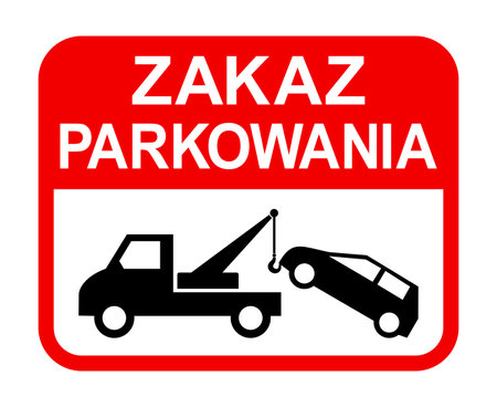 no parking sign, car towing, vector illustrationのイラスト素材