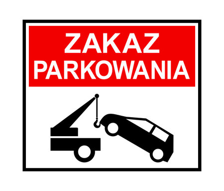 no parking sign, car towing, vector illustrationのイラスト素材