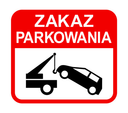 no parking sign, car towing, vector illustrationのイラスト素材