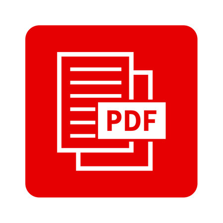 PDF file document icon digital red for any design isolated on white vector illustrationのイラスト素材