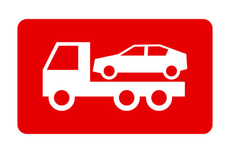 roadside assistance car - car towing iconのイラスト素材