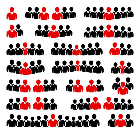 People icon set. Crowd symbol.のイラスト素材