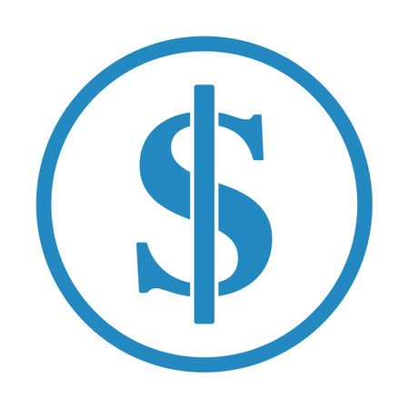 blue dollar symbol, vector graphicsのイラスト素材