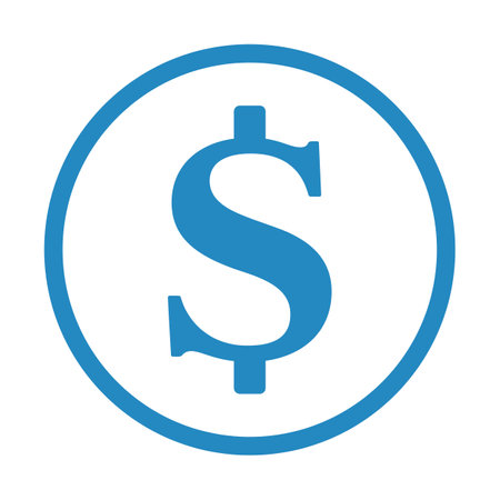 blue dollar symbol, vector graphicsのイラスト素材