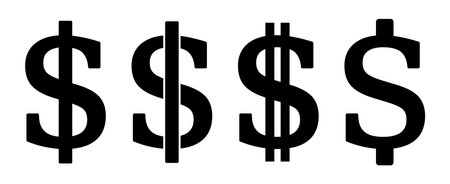 dollar symbol icon set, vector graphicsのイラスト素材