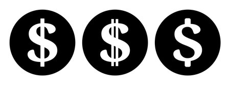 dollar symbol icon set, vector graphicsのイラスト素材