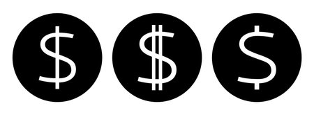 dollar symbol icon set, vector graphicsのイラスト素材