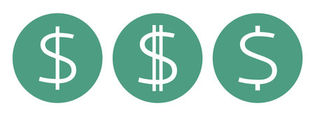 dollar symbol icon set, vector graphics
