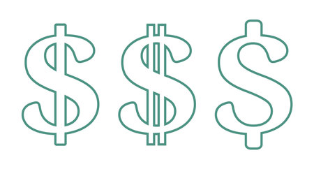 dollar symbol icon set, vector graphicsのイラスト素材