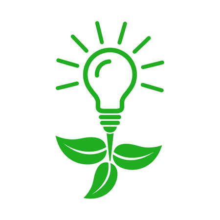 Green eco light bulb with leaves. Ecology concept. Vector illustration.のイラスト素材