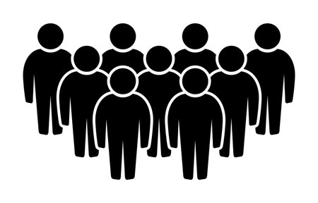 People crowd icon. Crowd of people isolated on white background. Vector illustration.のイラスト素材