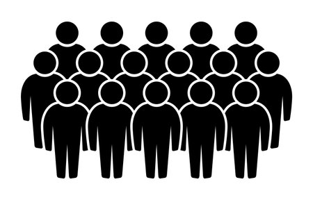 People crowd icon. People crowd icon isolated on white background. People crowd vector iconのイラスト素材