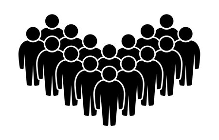 People Icon. Crowd of people icon in flat style isolated on white backgroundのイラスト素材