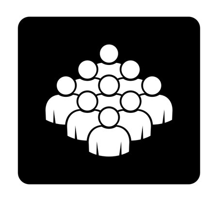 Symbol, icon of people. White vector file on black background.