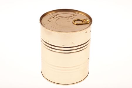 Closed can on white background  