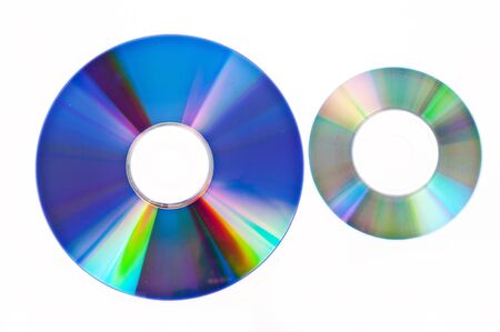 Two cd isolated over white background. の写真素材