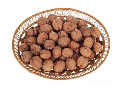 Walnut on white background. Healthy food image seriesの写真素材