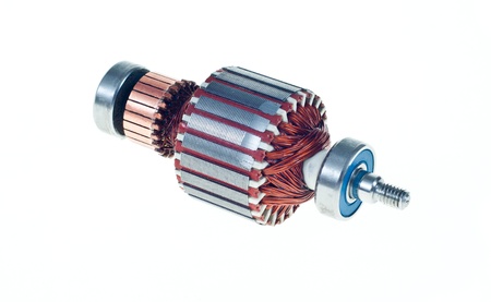Electric motor rotor isolated white backgroundの写真素材