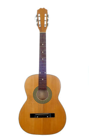 Acoustic guitar isolated on the white background