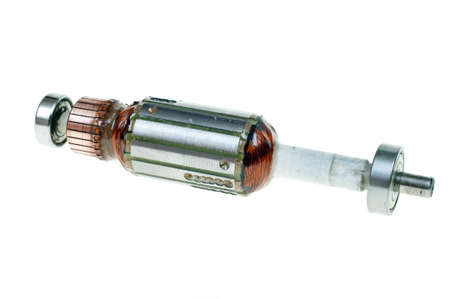 Electric motor from metal on a white background