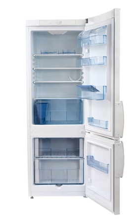 Refrigerator on isolated background double doorの写真素材