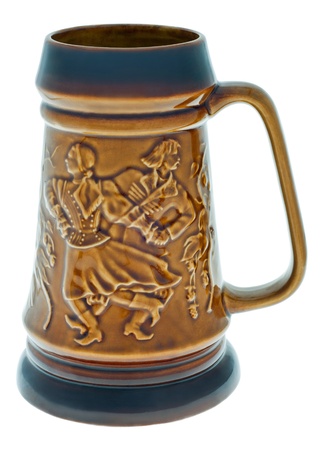 Mug of beer on perfectly white backgroundの写真素材
