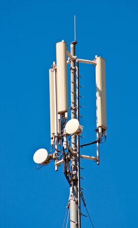 GSM networking antenna at the top of transmitter tower 