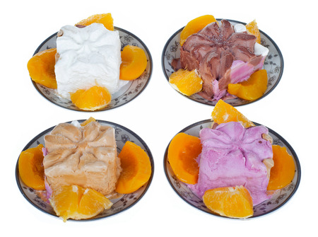 Ice cream on a white background の写真素材
