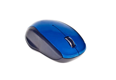 Wireless computer mouse on white backgroundの写真素材