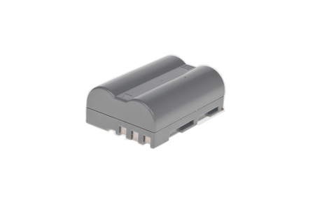 Lithium ion battery for digital camera on white beckground.の写真素材