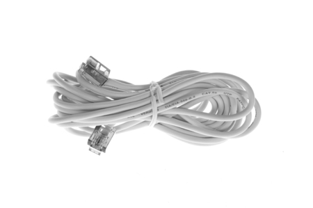 Closup of inetwork cable isolated on white backgroundの写真素材