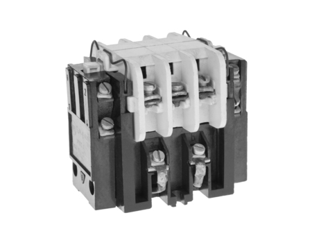 Electrical contactor ow the white background.の写真素材