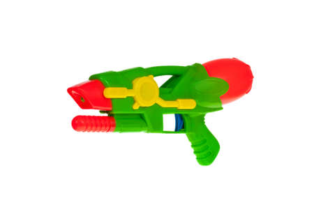 Plastic water pistol isolated on a white background.の写真素材