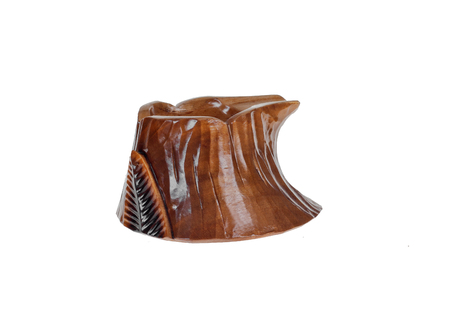 Wooden ashtray on a white backgroundの写真素材