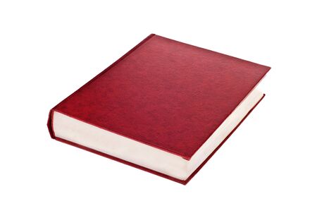 Single red book isolated on white background. の写真素材