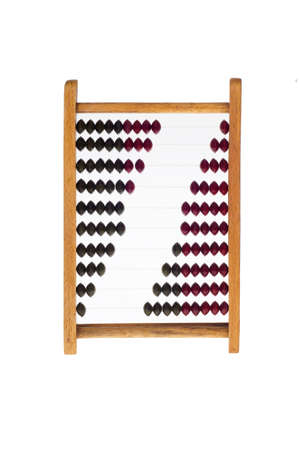 Old abacus isolated on a white backgroundの写真素材