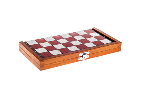 Folded chess board isolated over the white backgroundの写真素材